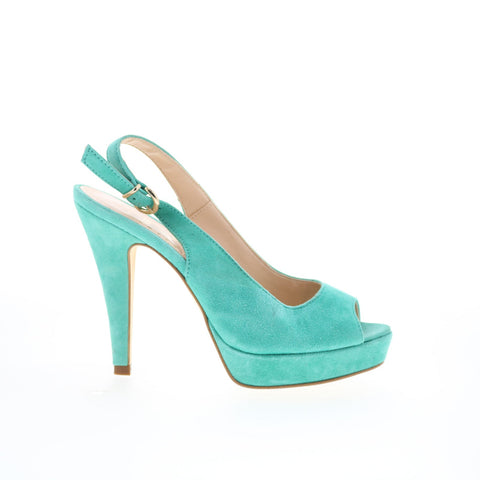 RD Company RD32 Womens Blue Suede Hook & Loop Pumps Heels Shoes