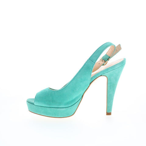 RD Company RD32 Womens Blue Suede Hook & Loop Pumps Heels Shoes