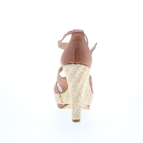 RD Company RD36 Womens brown Leather Hook & Loop Wedges Heels Shoes