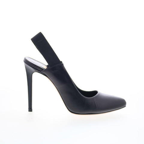RD Company RD37 Womens Black Leather Slip On Pumps Heels Shoes