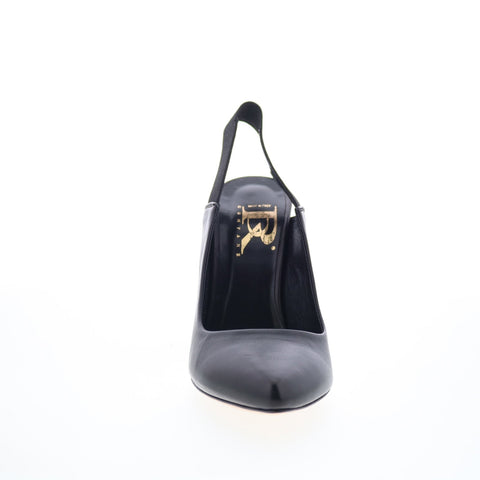 RD Company RD37 Womens Black Leather Slip On Pumps Heels Shoes