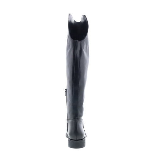 RD Company RD39 Womens Black Leather Zipper Over The Knee Boots