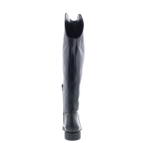 RD Company RD43 Womens Black Leather Zipper Over The Knee Boots
