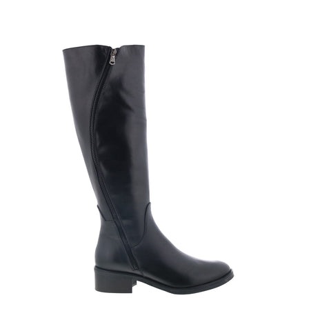 RD Company W-RD45 Womens Black Leather Zipper Knee High Boots