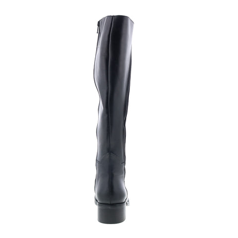 RD Company W-RD45 Womens Black Leather Zipper Knee High Boots