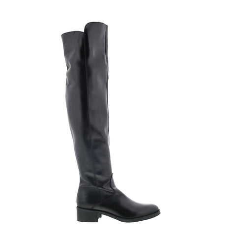 RD Company RD47 Womens Black Leather Zipper Over The Knee Boots