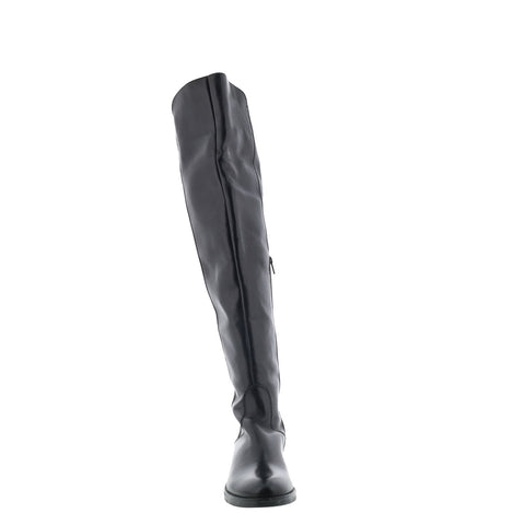 RD Company RD47 Womens Black Leather Zipper Over The Knee Boots