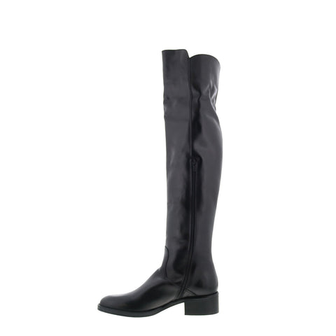 RD Company RD47 Womens Black Leather Zipper Over The Knee Boots