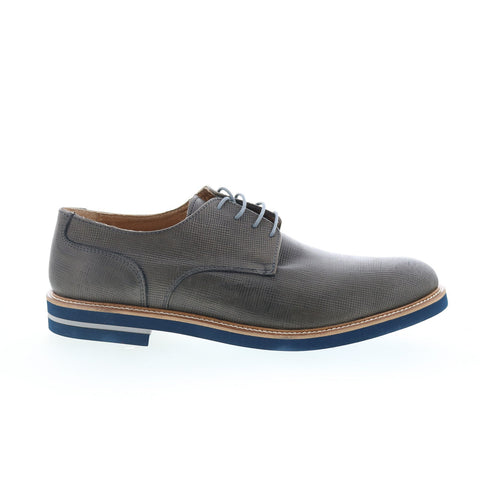 RD Company RD50 Mens Gray Leather Lace Up Oxfords & Lace Ups Plain Toe Shoes