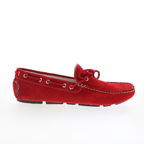 RD Company RD52 Mens Red Suede Lace Up Loafers & Slip Ons Boat Shoes