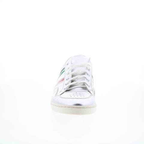 RD Company RD54 Mens Silver Leather Lace Up Sneakers Lifestyle Shoes