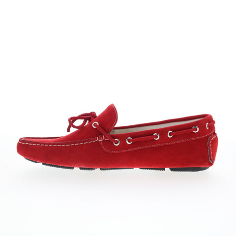RD Company RD58 Mens Red Suede Lace Up Loafers & Slip Ons Boat Shoes