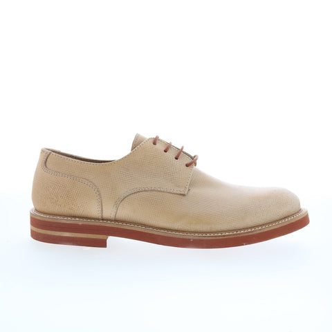 RD Company RD59 Mens Beige Leather Lace Up Oxfords & Lace Ups Plain Toe Shoes