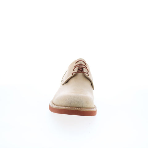 RD Company RD59 Mens Beige Leather Lace Up Oxfords & Lace Ups Plain Toe Shoes