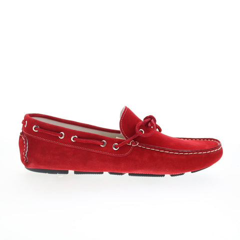 RD Company RD61 Mens Red Suede Lace Up Loafers & Slip Ons Boat Shoes