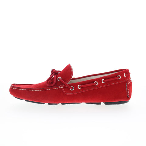 RD Company RD61 Mens Red Suede Lace Up Loafers & Slip Ons Boat Shoes