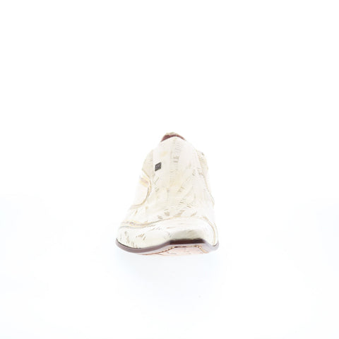 RD Company RD65 Mens White Leather Slip On Loafers & Slip Ons Casual Shoes