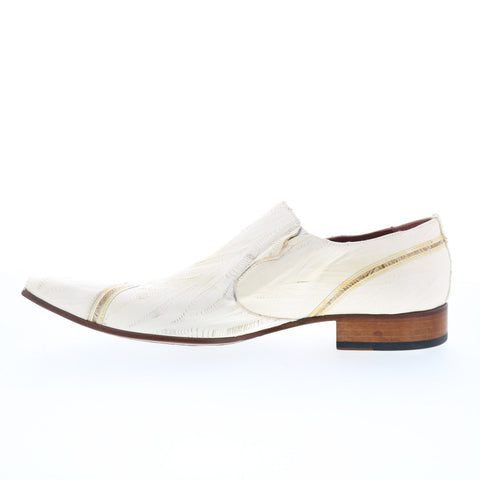 RD Company RD65 Mens White Leather Slip On Loafers & Slip Ons Casual Shoes