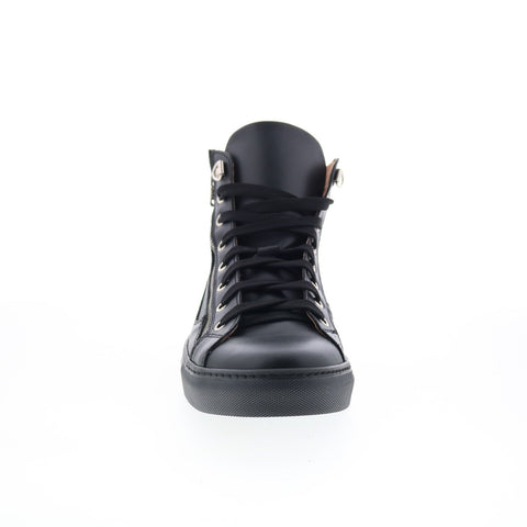 RD Company RD66 Mens Black Leather Lace Up Sneakers Lifestyle Shoes