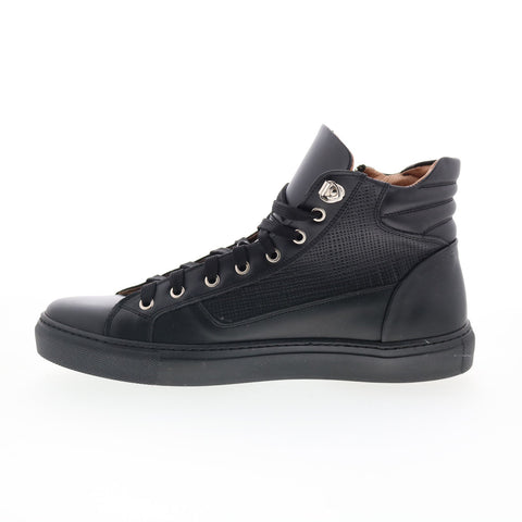 RD Company RD66 Mens Black Leather Lace Up Sneakers Lifestyle Shoes