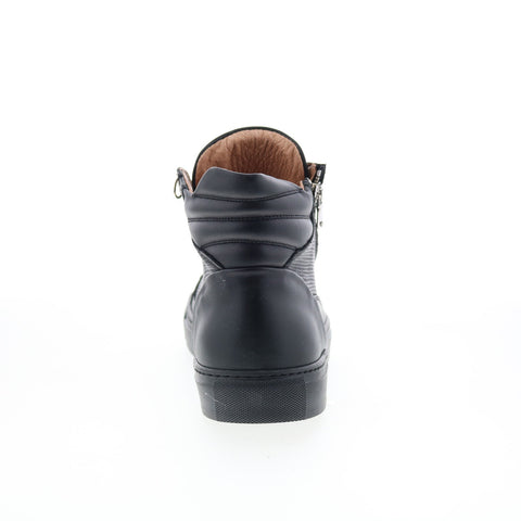 RD Company RD66 Mens Black Leather Lace Up Sneakers Lifestyle Shoes