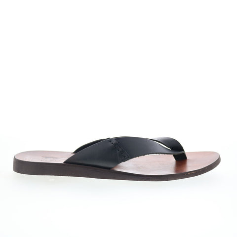 RD Company RD67 Mens Brown Leather Slip On Sandals Flip-Flops Shoes