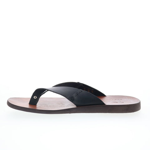RD Company RD67 Mens Brown Leather Slip On Sandals Flip-Flops Shoes