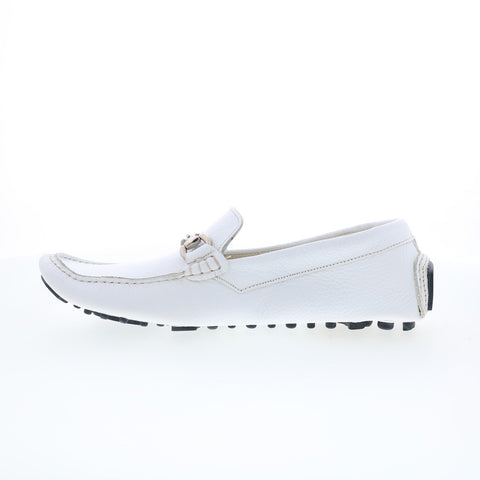 RD Company RD70 Mens White Leather Lace Up Loafers & Slip Ons Boat Shoes
