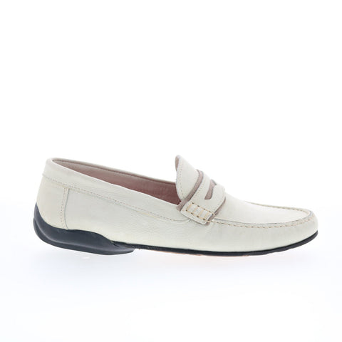 RD Company RD74 Mens White Leather Slip On Loafers & Slip Ons Casual Shoes