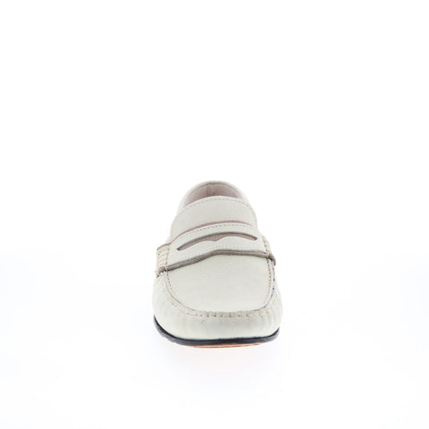 RD Company RD74 Mens White Leather Slip On Loafers & Slip Ons Casual Shoes