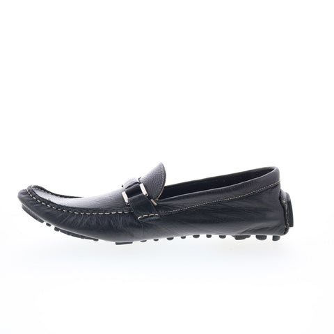 RD Company RD78 Mens Black Leather Slip On Loafers & Slip Ons Moccasin Shoes