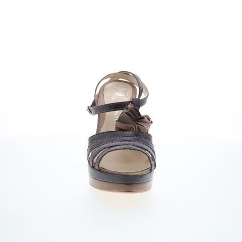 RD Company RD7 Womens Brown Leather Hook & Loop Pumps Heels Shoes