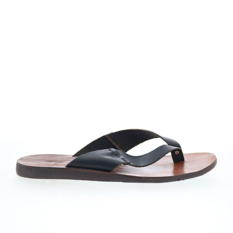 RD Company RD80 Mens Brown Leather Slip On Sandals Flip-Flops Shoes