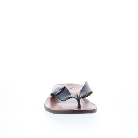 RD Company RD80 Mens Brown Leather Slip On Sandals Flip-Flops Shoes