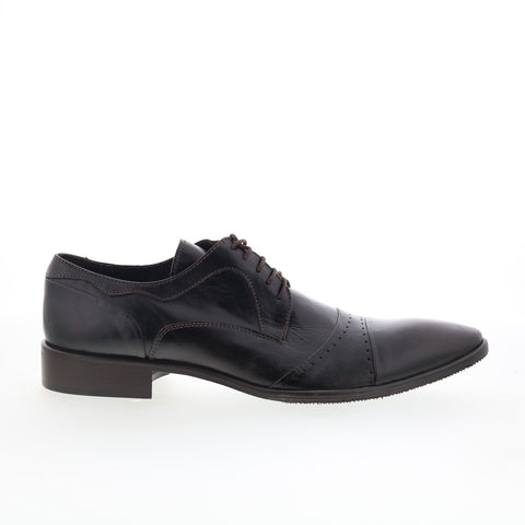 RD Company RD85 Mens Brown Leather Lace Up Oxfords & Lace Ups Cap Toe Shoes