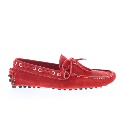 RD Company RD86 Mens Red Suede Lace Up Loafers & Slip Ons Boat Shoes