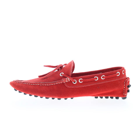 RD Company RD86 Mens Red Suede Lace Up Loafers & Slip Ons Boat Shoes