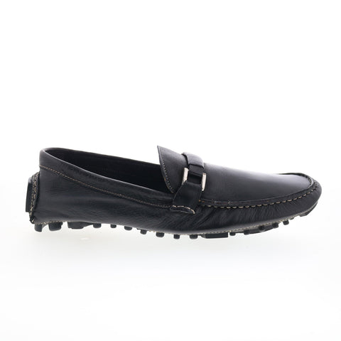 RD Company RD88 Mens Black Leather Slip On Loafers & Slip Ons Moccasin Shoes