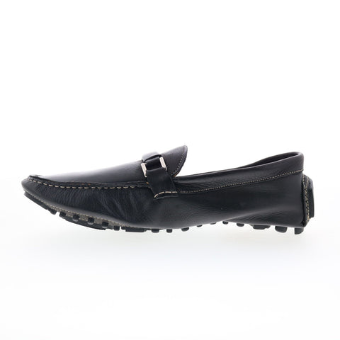 RD Company RD88 Mens Black Leather Slip On Loafers & Slip Ons Moccasin Shoes