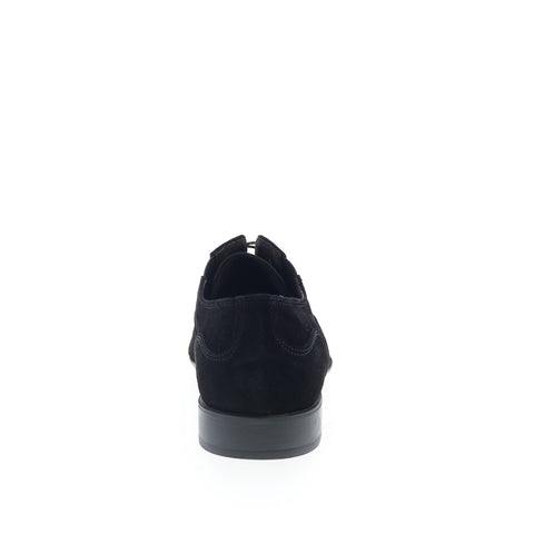 RD Company RD89 Mens Black Suede Lace Up Oxfords & Lace Ups Cap Toe Shoes