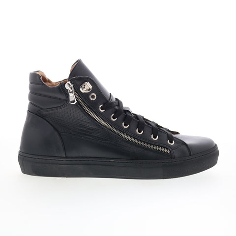 RD Company RD98 Mens Black Leather Lace Up Sneakers Lifestyle Shoes