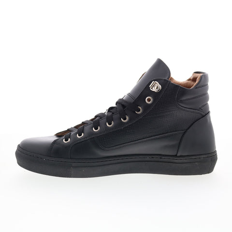 RD Company RD98 Mens Black Leather Lace Up Sneakers Lifestyle Shoes