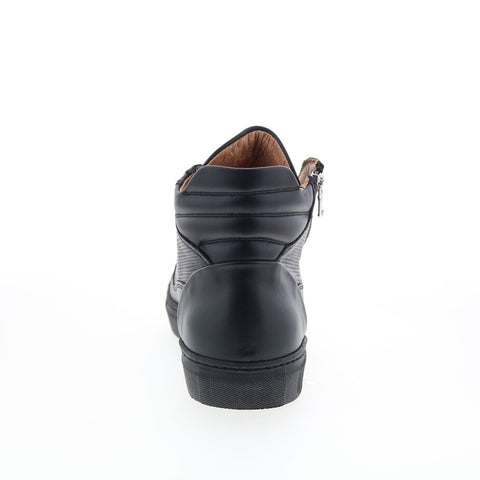 RD Company RD98 Mens Black Leather Lace Up Sneakers Lifestyle Shoes