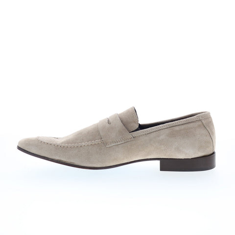 RD Company RD99 Mens Beige Suede Slip On Loafers & Slip Ons Penny Shoes