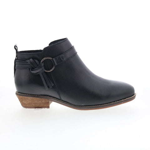 Softwalk Reade S2363-001 Womens Black Leather Zipper Ankle & Booties Boots