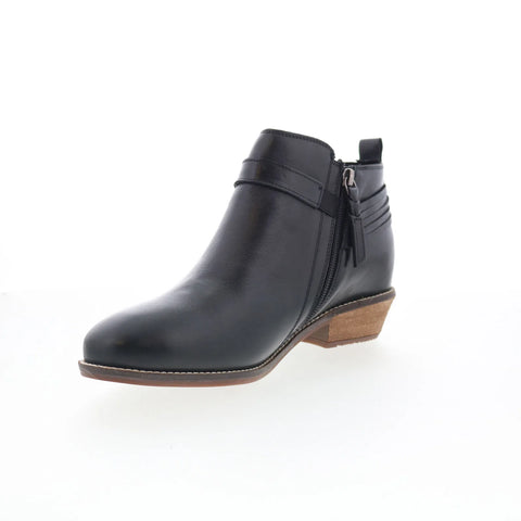 Softwalk Reade S2363-001 Womens Black Leather Zipper Ankle & Booties Boots
