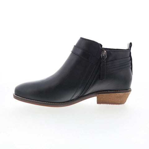 Softwalk Reade S2363-001 Womens Black Leather Zipper Ankle & Booties Boots
