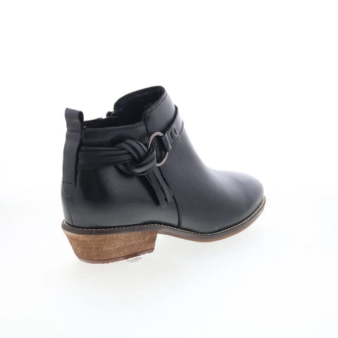 Softwalk Reade S2363-001 Womens Black Leather Zipper Ankle & Booties Boots