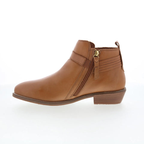 Softwalk Reade S2363-206 Womens Brown Leather Zipper Ankle & Booties Boots