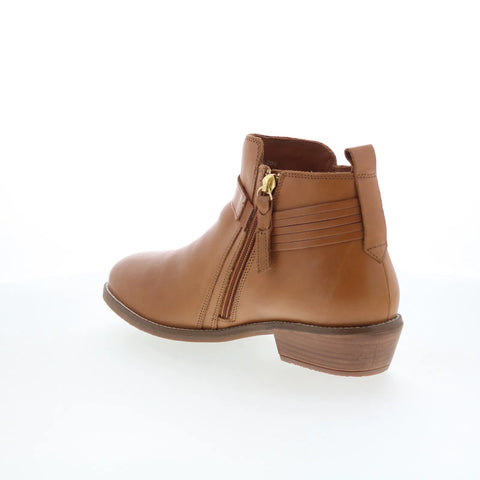 Softwalk Reade S2363-206 Womens Brown Leather Zipper Ankle & Booties Boots